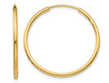 Small Hoop Earrings in 14K Yellow Gold 1 Inch (1.50 mm)